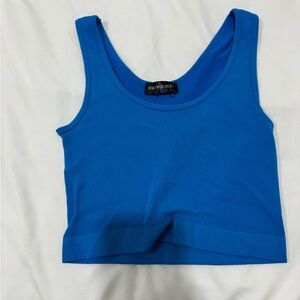 Blue Ribbed Tank Top